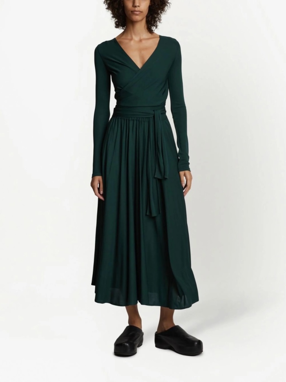 Proenza Schouler White Label long-sleeved crepe wrap dress